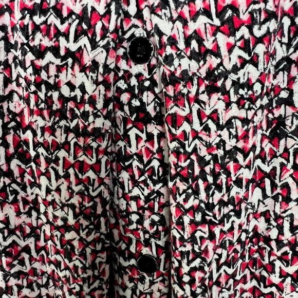 J. Jill Wearever Collection Large Stretch Jersey 3/4 Sleeve V-Neck Top Red Print - Picture 6 of 8